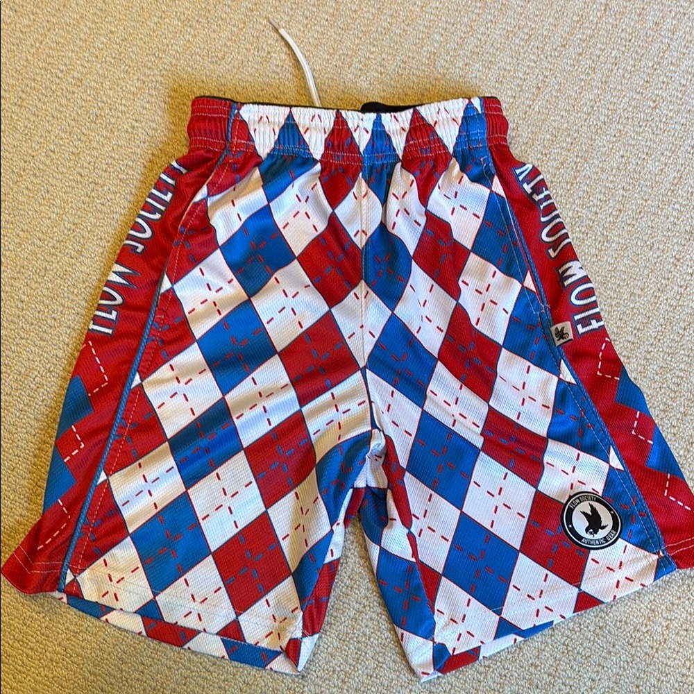 Flow Society Kids Red and Blue Checkered Shorts